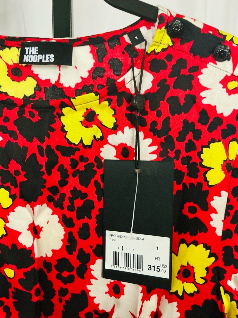 The Kooples Red Floral Long Sleeve Mini Dress 1/S NWT - Picture 11 of 13